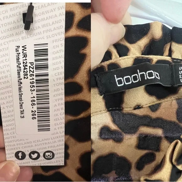 Boohoo Tan Leopard Long Sleeve Dress - Picture 3 of 4